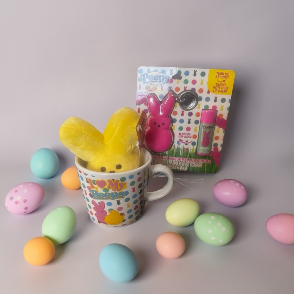 Peeps Mug Gift Set with Yellow Plush Peep & Pink Keychain NWT